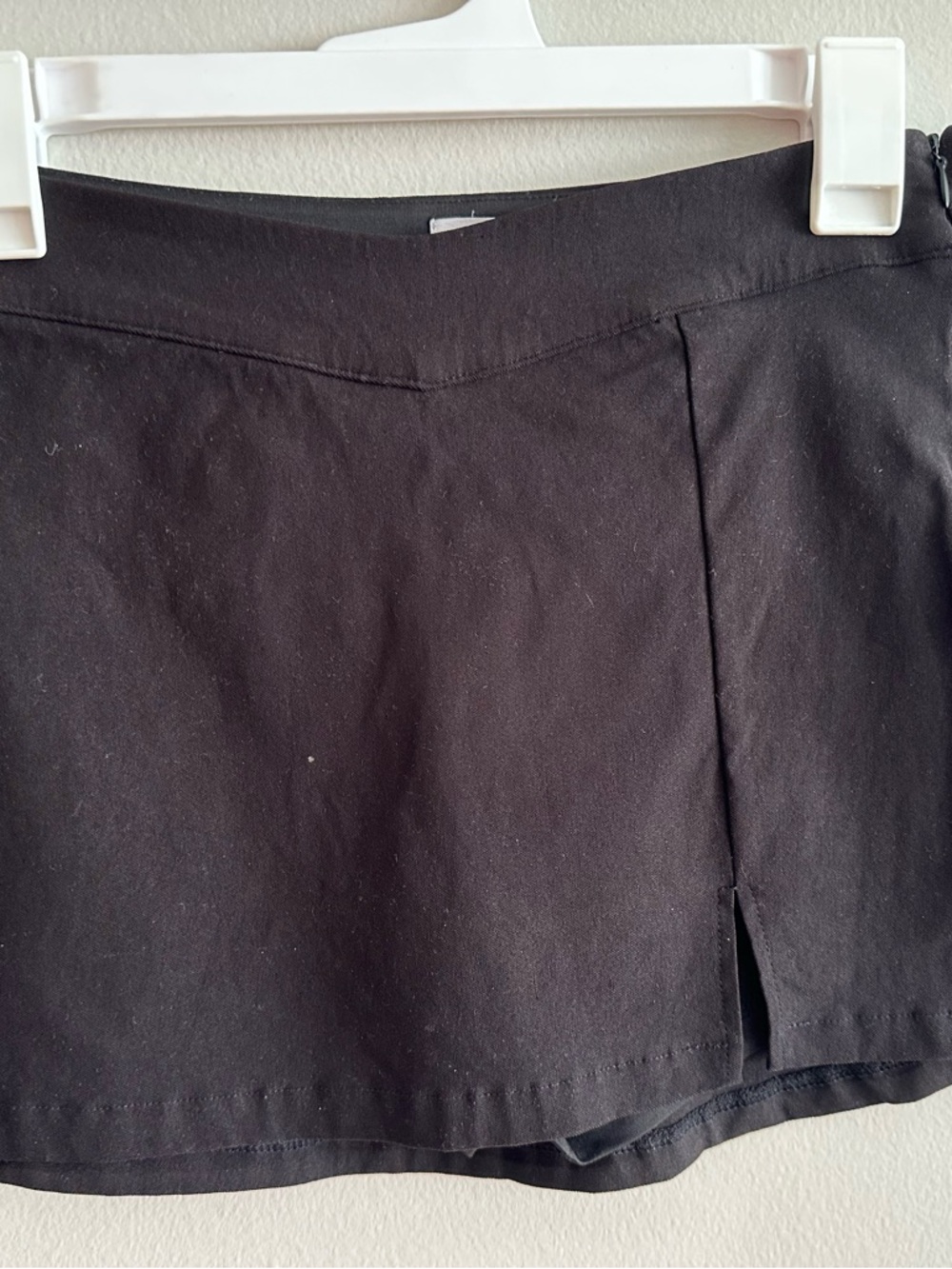 Garage Black Mini Skirt with Front Slit Detail